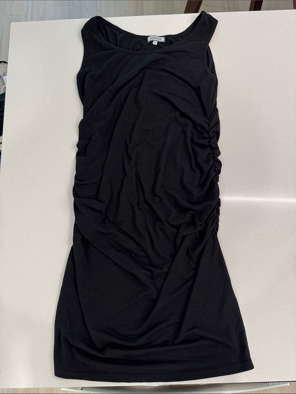 Ginkana Black Ruched Side Pencil Skirt